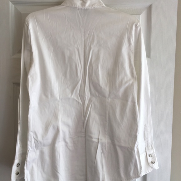 Chicos Ivory Cotton Spandex Tunic Blouse - Picture 3 of 3